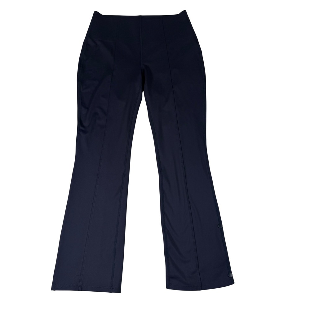 Halara Flare Yoga Pants Womens Large Navy Blue Polyester Stretch Athleisure Snap